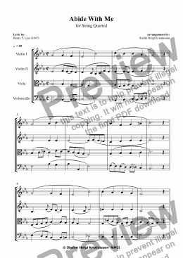 page one of Abide With Me - Strings