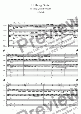 page one of Holberg Suite - 1. Prelude