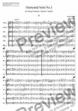 page one of Orchestral Suite No.3 - 3. Gavotte I and II