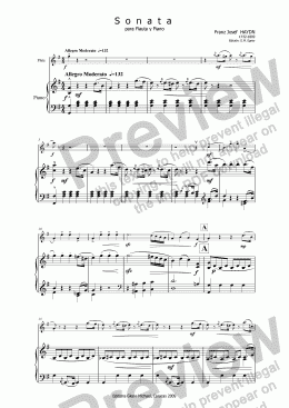 page one of Haydn Sonata for flute & piano