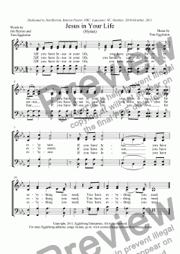 page one of Jesus in Your Life, Hymn