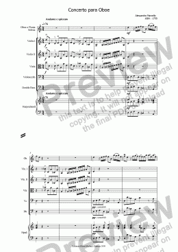 page one of Marcello Concerto para flauta o oboe