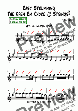 page one of Hey, Ho, Nobody Home: The Open Em Chord (3 Strings)
