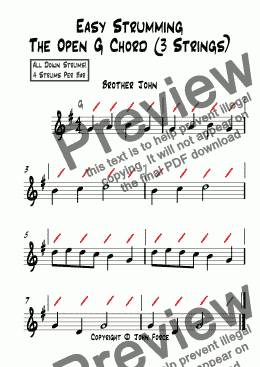 page one of Brother John: The Open G Chord (3 Strings)