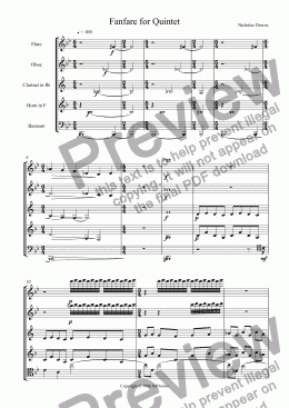 page one of Fanfare for Quintet