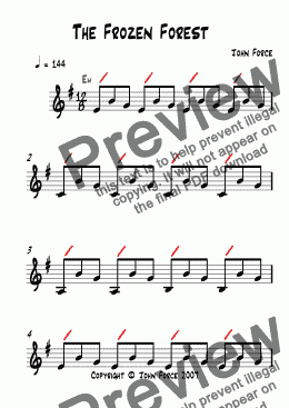 page one of The Frozen Forest: The Open Em Chord (3 Strings)