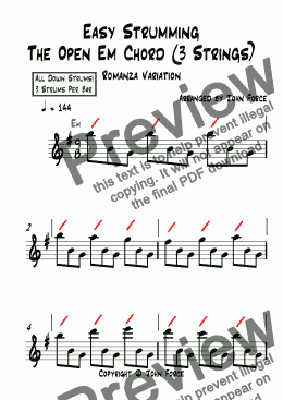 page one of Romanza Variation: The Open Em Chord (3 Strings)