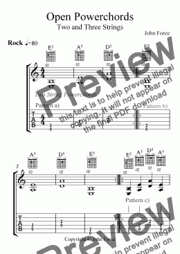 page one of Open Powerchords: Two and Three Strings