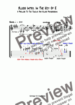 page one of Blues Turnaround In The Key of E: Pattern 1