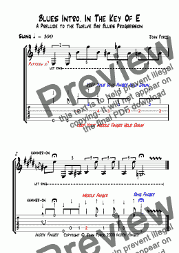 page one of Blues Turnaround In The Key of E: Pattern 2