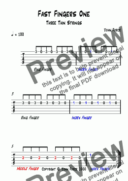 page one of Fast Fingers One: (Thin Strings)