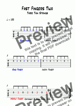 page one of Fast Fingers Two: (Thin Strings)
