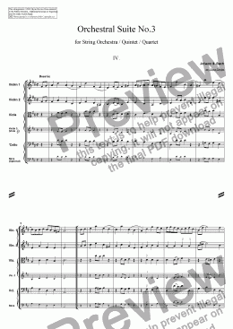page one of Orchestral Suite No.3 - 4. Bourree