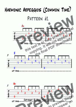 page one of Common Time Open Harmonic Arpeggio Pattern #1