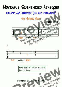 page one of Moveable Sus2 Arpeggio (4th String Root) Double Extension