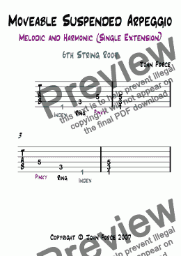 page one of Moveable Sus2 Arpeggio (6th String Root) Single Extension