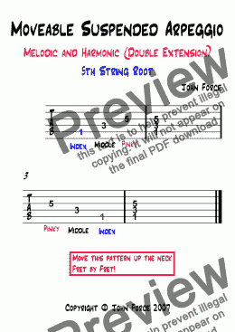 page one of Moveable Sus2 Arpeggio (5th String Root) Double Extension