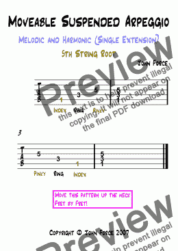page one of Moveable Sus2 Arpeggio (5th String Root) Single Extension