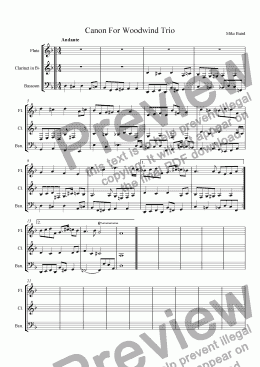 page one of Canon For Woodwind Trio