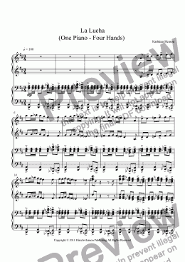 page one of La Lucha (One Piano - Four Hands)