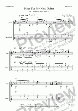 page one of Blues For My New Guitar (GS plus TAB)