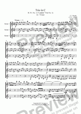 page one of Trio in C - iii - Vivace