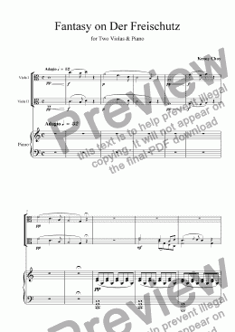 page one of Fantasy on Der Freischutz for 2 Violas & Piano