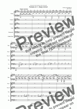 page one of Sonata in C sharp minor