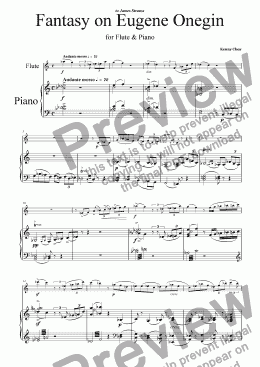 page one of Fantasy on Eugene Onegin for Flute & Piano