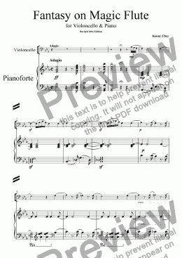 page one of Fantasy on Magic Flute for Cello & Piano