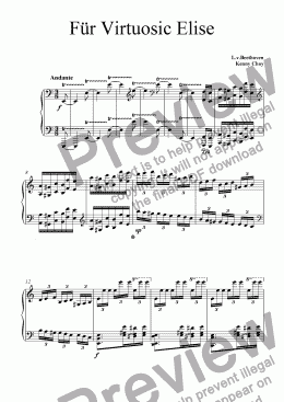 page one of Für Virtuosic Elise for Piano