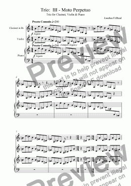 page one of Trio:  III - Moto Perpetuo