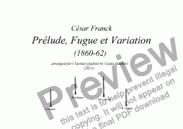 page one of César Franck: Prélude, Fugue et Variation - transcription