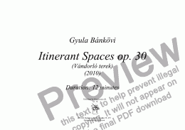 page one of Itinerant Spaces  op. 30 (2010)