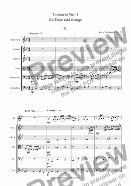 page one of Concerto No. 1  for flute and strings, Op. 52 - II. Adagio