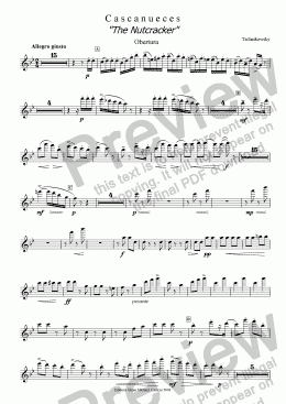 page one of  Tchaikovsky, "The Nutcracker"  Ballet  1st Flute orchestra part