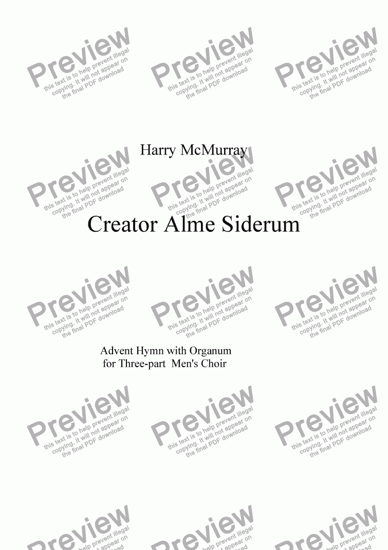 page one of Creator alme siderum