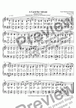 page one of A Carol for Advent Hymnal Format Originally titled "Carol for the Last Sunday in Advent"