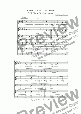 page one of ANGELS SENT IN LOVE SATB Choral Christmas Anthem