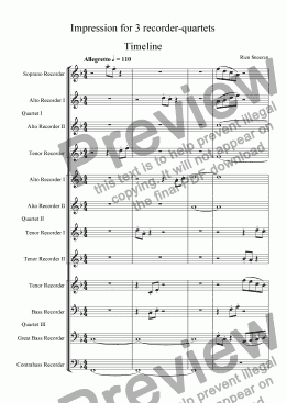 page one of Impression for 3 recorder-quartets