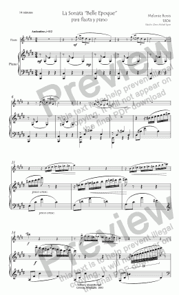 page one of Mel Bonis, Sonata "Belle Epoque"  for flute y piano