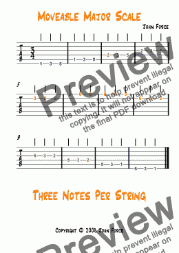 page one of Moveable Major Scale