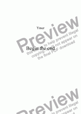 page one of Begin the end