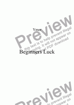 page one of Beginners Luck