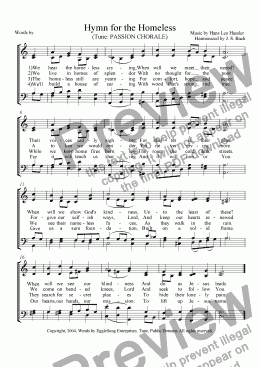 page one of Hymn for the Homeless
