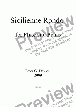 page one of Sicilienne Rondo for Flute and Piano
