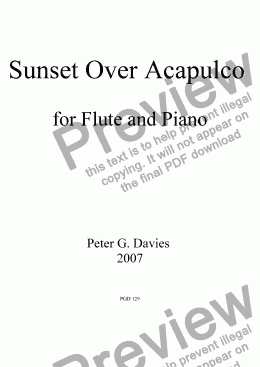 page one of Sunset Over Acapulco for Flute and Piano