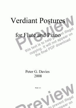 page one of Verdiant Postures for Flute and Piano