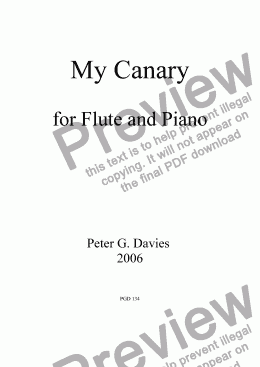 page one of My Canary for Flute and Piano