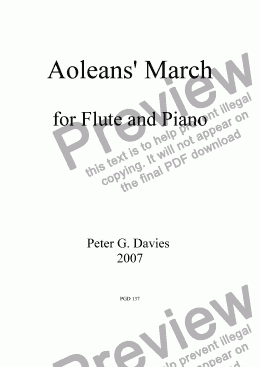 page one of Aoleans’ March for Flute and Piano